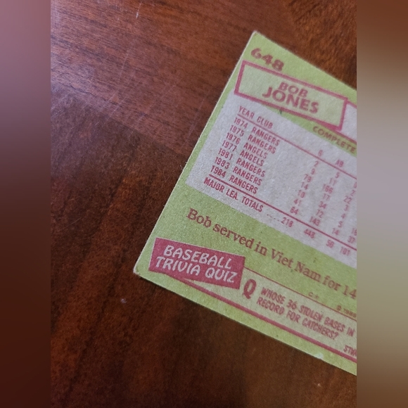 Bob Jones 1985 topps error card - Picture 6 of 7